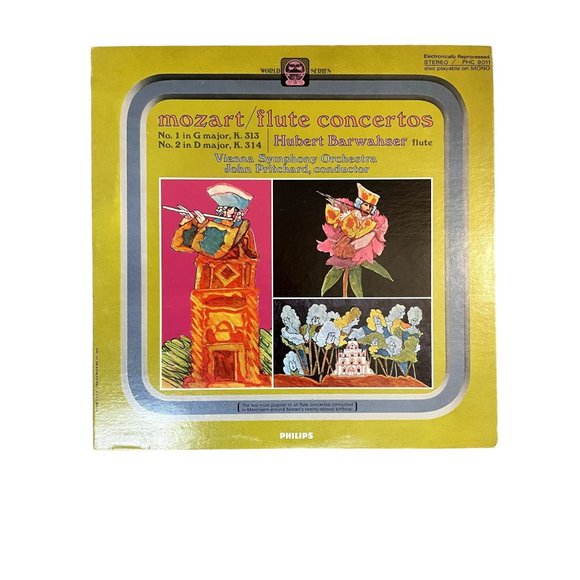 Vintage Vinyl Mozart Flute Concertos No. 1 in G major, No. 2 in D major with Hub - Picture 2 of 7